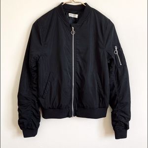 H&M Girls Black Bomber Jacket Size 12-13
